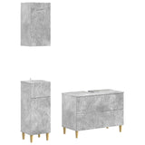 3 Piece Bathroom Cabinet Set DELFT Concrete Grey 3417786