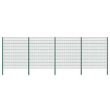 Fence Panel with Posts Iron 867x200 cm Green 278683