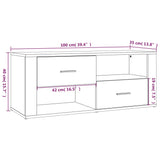 TV Cabinet White 100x35x40 cm Engineered Wood 823099