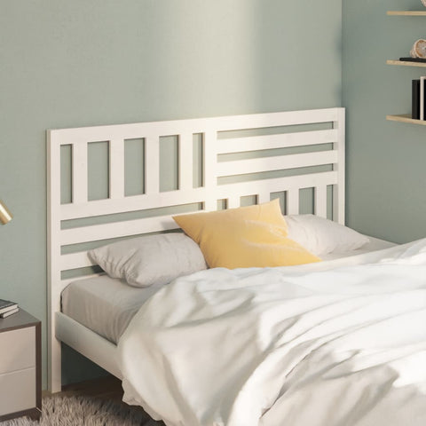 ZNTS Bed Headboard White 141x4x100 cm Solid Wood Pine 814140