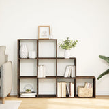 Room Divider Bookcase 3-Tier Smoked Oak 137.5x29x103.5 cm Engineered Wood 857980