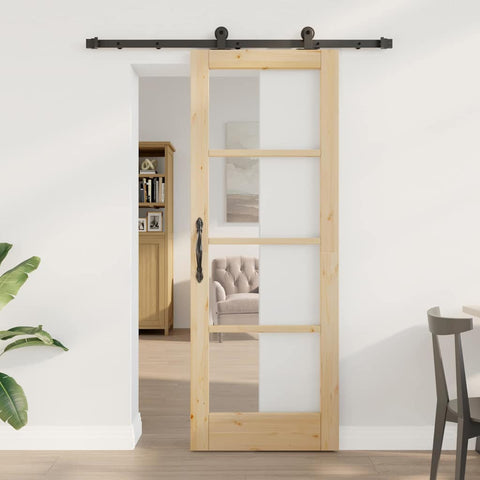 Sliding Door Manual ORKDAL Brown 73.5 x 198.5 cm Wood and metal 3332099