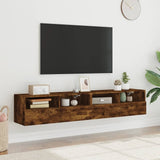 TV Wall Cabinets 2 pcs Smoked Oak 80x30x30 cm Engineered Wood 836877