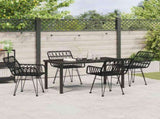 Garden Dining Set 5 pcs Black Powder-Coated Steel 3379186