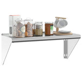 Wall Shelf 75x30x31 cm Silver Stainless Steel 30275