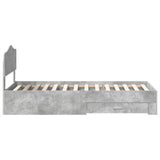 Bed Frame with Drawer Concrete Grey 90 x 200 cm Engineered Wood 3413241