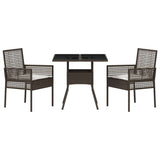 Garden Dining Set 3 pcs Brown Poly rattan 3334925