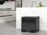40L Dual Compartment Stainless Steel Bin, with Deodoriser Holders - Black T3398P344193