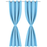 Blackout Curtain with Metal Eyelets 270x245 cm Turquoise 132209