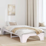 Bed Frame White 90 x 200 cm Solid Pine Wood 872963