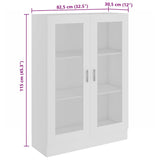 Vitrine Cabinet White 82.5x30.5x115 cm Engineered Wood 802750