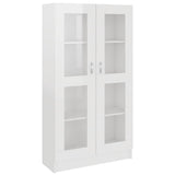 802765 Vitrine Cabinet High Gloss White 82,5x30,5x150 cm Engineered Wood