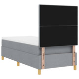 Box Spring Bed with Headboard Light grey 100 x 200 cm Fabric 3339595