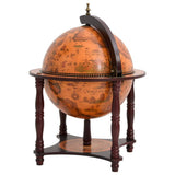Globe Bar Wine Stand Brown Solid Wood Eucalyptus 343473