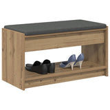 Hall Bench with Cushion with Shelf Artisan Oak 83 x 38 x 45 cm 891583
