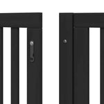 Dog Gate with Door Foldable 10 Panels Black 800 cm Poplar Wood 3155687