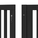 Dog Gate with Door Foldable 10 Panels Black 800 cm Poplar Wood 3155687