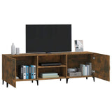 TV Cabinet Smoked Oak 150x30x50 cm Engineered Wood 817504