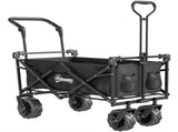 Folding Trolley Cart Storage Wagon Beach Trailer 4 Wheels with Handle Overhead Canopy Cart Push Pull T3398P348598