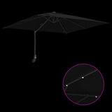 Garden Parasol Black 248.5 x 247.5 x 160 cm Polyester and Steel 42003257