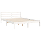 Bed Frame without Mattress White 140x200 cm Solid Wood 3195222
