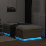 Bed Frame with LED without Mattress Sonoma Oak 100x200 cm 3209627
