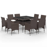 Garden Dining Set Brown with cream cushions 3095895