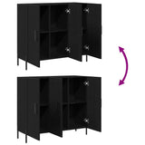 Sideboard Black Oak 90 x 34 x 80 cm Engineered Wood 869081
