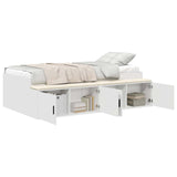 Bed Frame with Drawer White 70 x 190 cm Engineered Wood 3335213