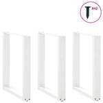 ZNTS Coffee Table Legs U-Shaped 3 pcs White 70x cm Steel 4013201