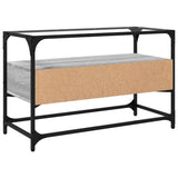 TV Cabinet with Glass Top Grey Sonoma 80x35x51 cm Engineered Wood 846062