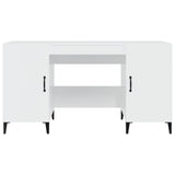 Desk High Gloss White 140x50x75 cm Engineered Wood 812777