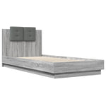 ZNTS Bed Frame with LED without Mattress Grey Sonoma 100x200 cm 3210029