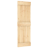 Sliding Door with Hardware Set 70x210 cm Solid Wood Pine 3332670