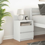 ZNTS Bedside Cabinet with 2 Drawers White 40x33x60 cm 858560