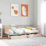 Daybed with Drawers without Mattress 90x200 cm Solid Wood 3302114