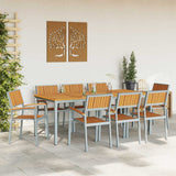 Garden Dining Set 9 pcs Grey and brown 200 x 90 x 75 cm 3284428