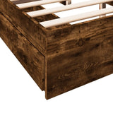 Bed Frame with Drawers without Mattress Smoked Oak 150x200 cm King Size 3280654