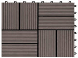 Decking Tile 22 pcs Dark Brown 30 x 30 cm WPC 3444841