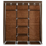 Wardrobe with Compartments and Rods Brown 150x45x175 cm Fabric 282454