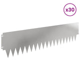 Lawn Edging 30 pcs 103 x 25 cm metal Silver 8008301