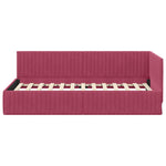 Corner Bed Frame with Headboard Wine red 100 x 200 cm Velvet 42016280