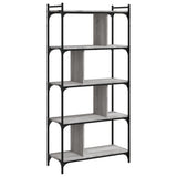 Bookcase 5-Tier Grey Sonoma 76x32x158 cm Engineered Wood 833943