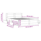 Bed Frame with Headboard without Mattress Sonoma Oak 120x190 cm Small Double 3295606