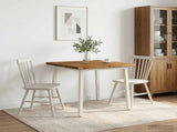 60 x 55 x 75 cm Solid Acacia Wood Natural and White Rectangular 937464