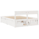 Bed Frame without Mattress White 120x190 cm Small Double Solid Wood Pine 3282361