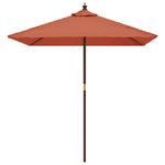 ZNTS Garden Parasol with Wooden Pole Terracotta 198x198x231 cm 363188