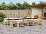13 Piece Garden Dining Set with Cushions Beige Poly Rattan 3211666