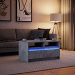 ZNTS Coffee Table with LED Lights Concrete Grey Engineered Wood 851994