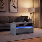 ZNTS Coffee Table with LED Lights Concrete Grey Engineered Wood 851994